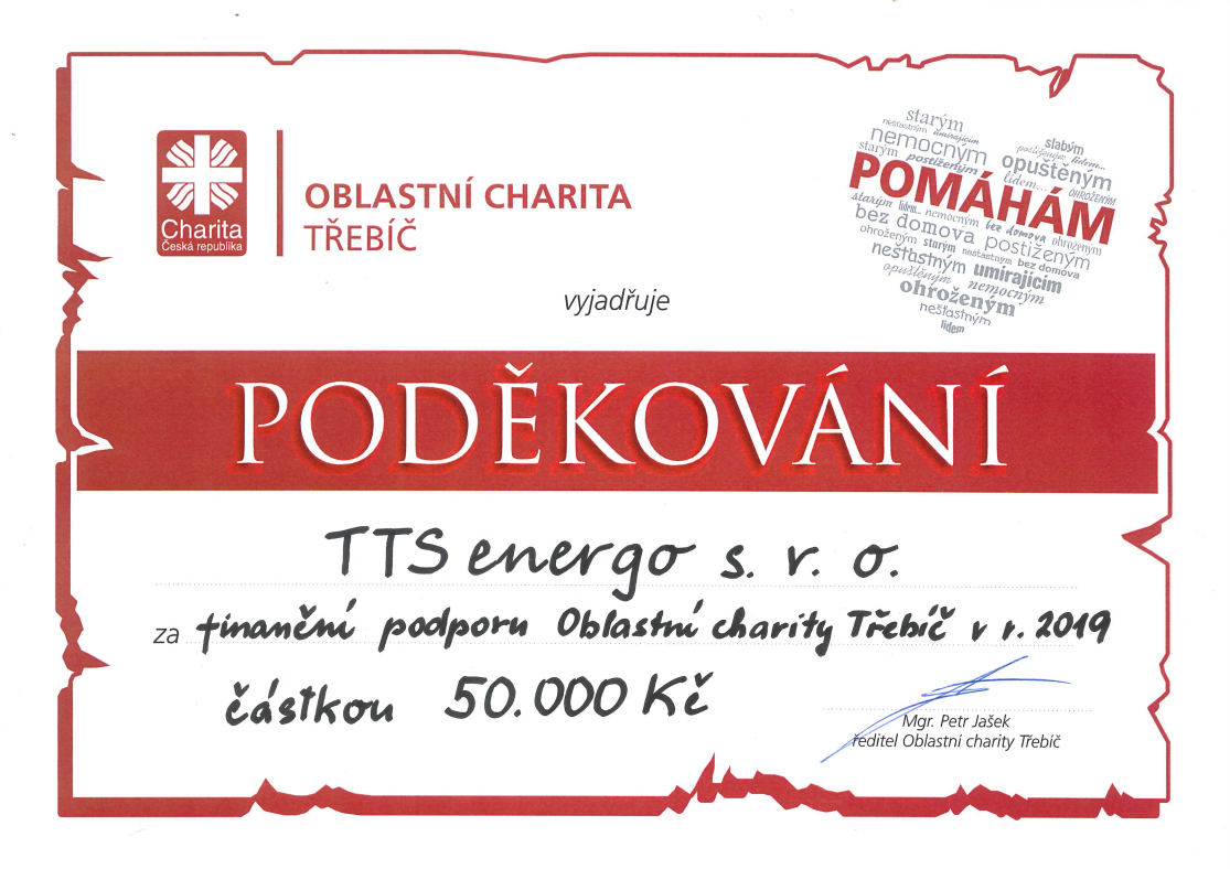 Poděkování - charita -TTS